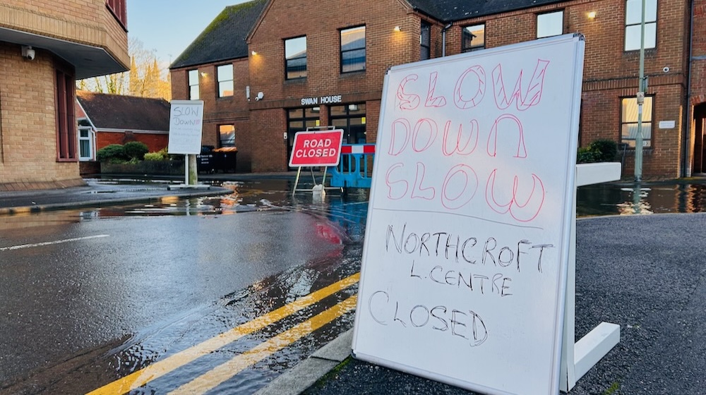 Flooding in Northcroft Lane Newbury